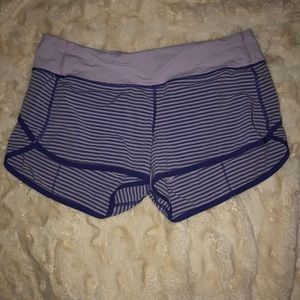 purple lululemon athletica speed up shorts -size 8